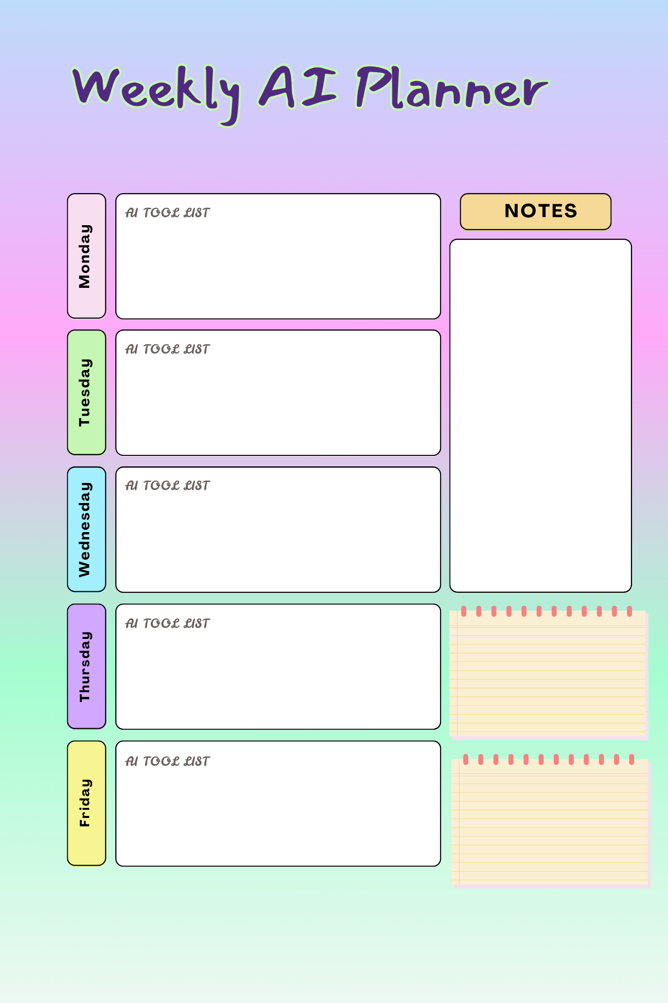 "AI Productivity Planner Notebook": Boost Focus, Organize Deep Work & Routines